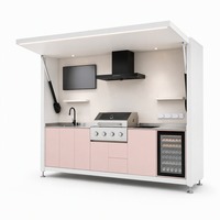 Îlot de cuisine extérieur complet de 2900 mm avec toit relevable électrique pour terrasse commerciale