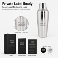 ODM OEM Marque Privée Shaker à Cocktails en Acier Inoxydable 650ml Anti-Fuite Mélangeur de Cocktails Logo et Couleur Personnalisés pour Bar Vente en Gros