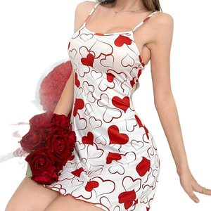 Vendita Diretta dalla Fabbrica, Nuove <span class=keywords><strong>Camicie</strong></span> <span class=keywords><strong>da</strong></span> <span class=keywords><strong>Notte</strong></span> Estive per Donne, Senza Colletto, Stampa a Cuori, in Poliestere Morbido e Traspirante, <span class=keywords><strong>Eleganti</strong></span> - Product Image 4