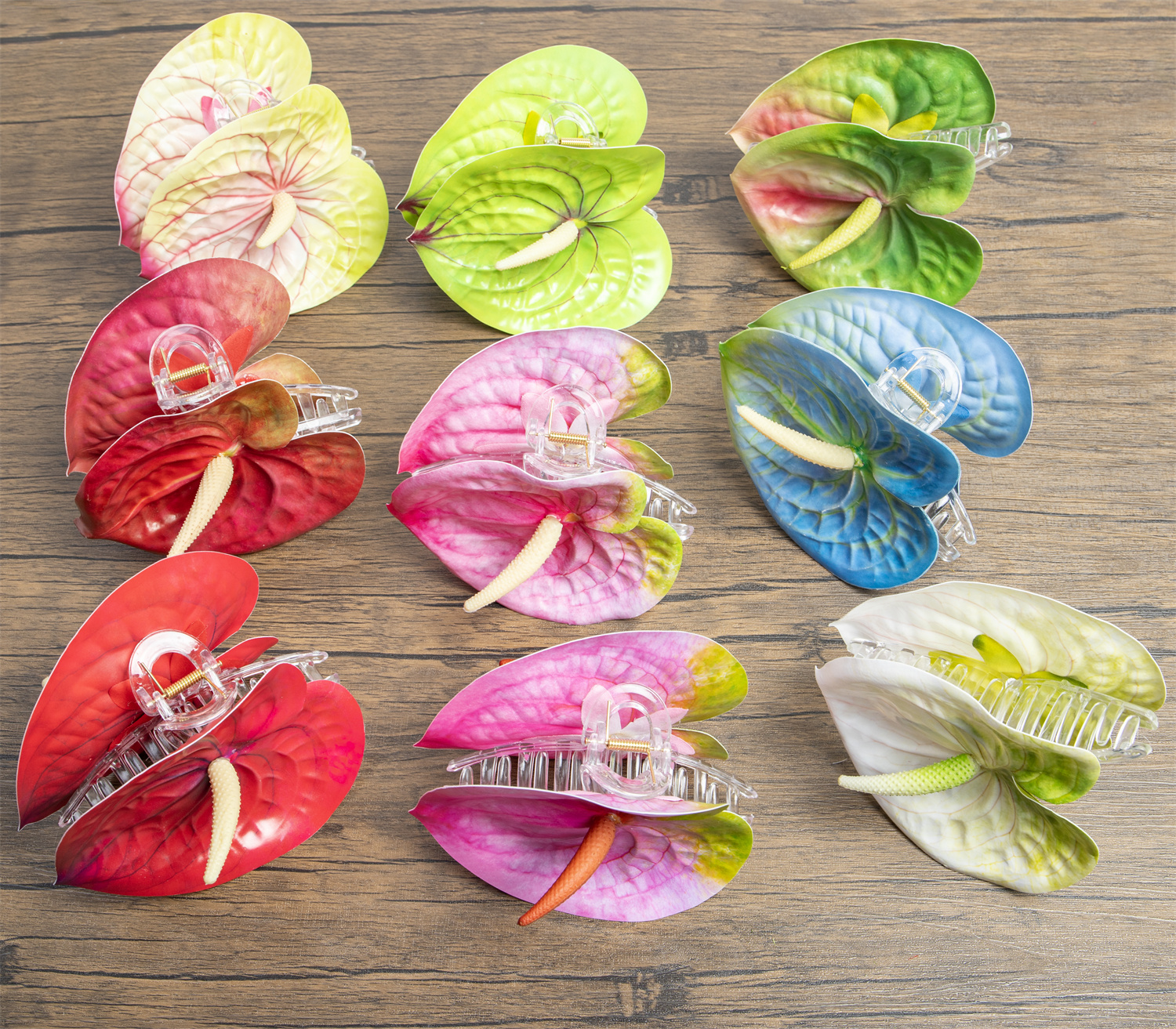 Hawaiian Artificial Tropical PU Anthurium Island Hair Clip Fashion