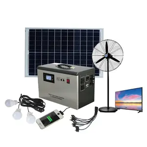 批发交流DC可充电太阳能家用灯系统风扇和带太阳能电池板的电视出厂价格