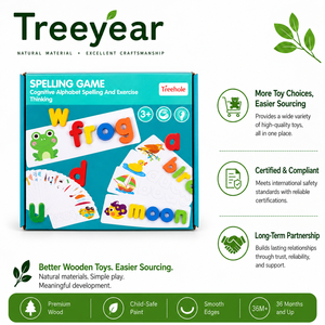Gioco di Ortografia per Bambini con 26 Lettere, Carte Flash per Abbinamento Parole, Giocattolo Educativo Prescolare per il Riconoscimento delle Lettere - Product Image 1