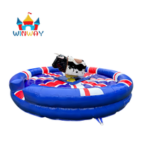 Taureau mécanique gonflable avec tapis de sécurité, aire de jeux de carnaval commerciale pour la location de fêtes et les divertissements en plein air