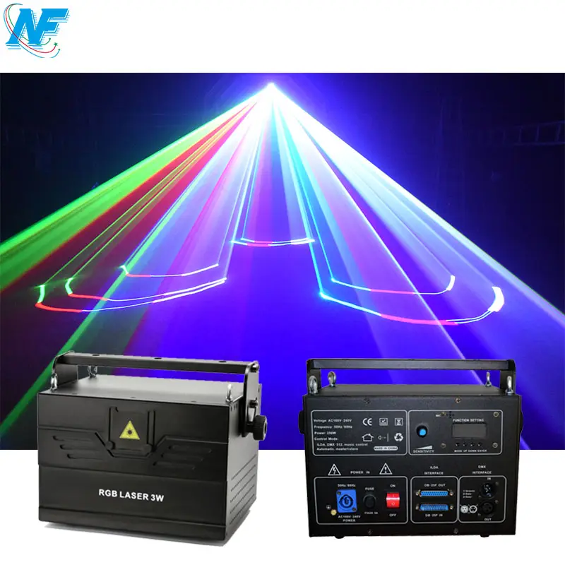 Nueva sensación programable 30kpps escáner 30k 3w 5w 6w 10w rgb a todo color de animación luz láser
