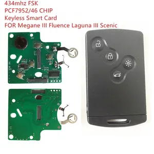 433MHz ID46-PCF7952A Chip Smart Remote Car Key Card Fob For Renault