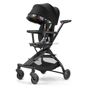 유아용 경량 유모차 소형 아기 밀기 의자 한 손으로 쉽게 접이식 하이 뷰 모듈식 유모차