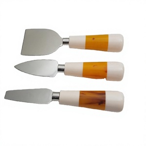 Ensemble de couteaux à fromage en acier inoxydable avec logo personnalisé et manche en résine Ustensiles de cuisine pour la maison Nouveau style personnalisé Outils de coupe du fromage - Product Image 1