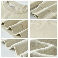 Sudadera de invierno para hombre, de algodón y poliéster, 400 GSM, extragrande, con forro polar y efecto lavado a la piedra, para otoño e invierno