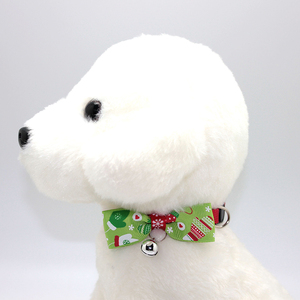 High-end custom Christmas Theme Pattern Puppy Cat Dog nylon Collar with bell and Escape Buckle - Product Image 5