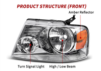 7L3Z13008GA, 7L3Z13008FA, 5L3Z13008BA, 5L3Z13008AA son aplicables a los faros del Ford F150 de 2004-2008.