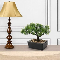 OH ARTS Petit Bonsaï Artificiel Intérieur Genévrier Fausses Plantes Décor Pots en Céramique pour Maison Salon Salle de Bain Étagère Ferme