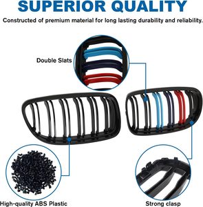 Calandre avant E90, calandre de couleur, compatible avec <span class=keywords><strong>BMW</strong></span> Série 3 E90 berline et Touring LCI 2009 à 2011, ABS, à lamelle unique - Product Image 3