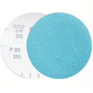 Disques abrasifs à velcro robustes P80 bleus 150 mm pour le polissage du bois et du métal - Product Image 2