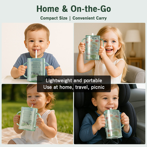 Supports de boîte à jus en plastique Cartoon Baby Pouch Container Tranche d'âge 0-12 mois No Squeeze Food Pouches Éviter les dégâts - Product Image 5