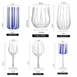 <span class=keywords><strong>Verre</strong></span> à vin rayé moderne en <span class=keywords><strong>verre</strong></span> transparent – Grande Vente - Product Image 4