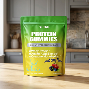 Gomitas de Proteína 120 Unidades, 100% Aislado de Suero + Creatina Monohidrato + Mezcla de BCAA, Suplemento Dietético para Fuerza y Resistencia - Product Image 1