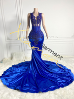 Robe de bal longue bleu roi Ocstrade pour soirée, robe de bal de promo, robe de soirée longue, robe de Quinceañera, robe de bal ornée de strass, robe longue