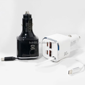 <span class=keywords><strong>Cargador</strong></span> de Coche 2026 Hot Gan 90W 30W 2 USB 2 Tipo-C con Cable Retráctil, Carga Súper Rápida PD para iPhone y <span class=keywords><strong>Samsung</strong></span> - Product Image 6