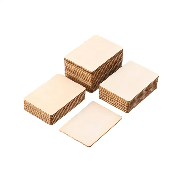 Großhandel benutzer definierte Holz Rechteck Plakette benutzer definierte leere Holz Plaketten Basen gravierbare Rohlinge