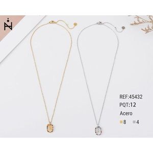 Collana con Ciondolo a B in Oro, Argento e Acciaio 45432 - Product Image 1