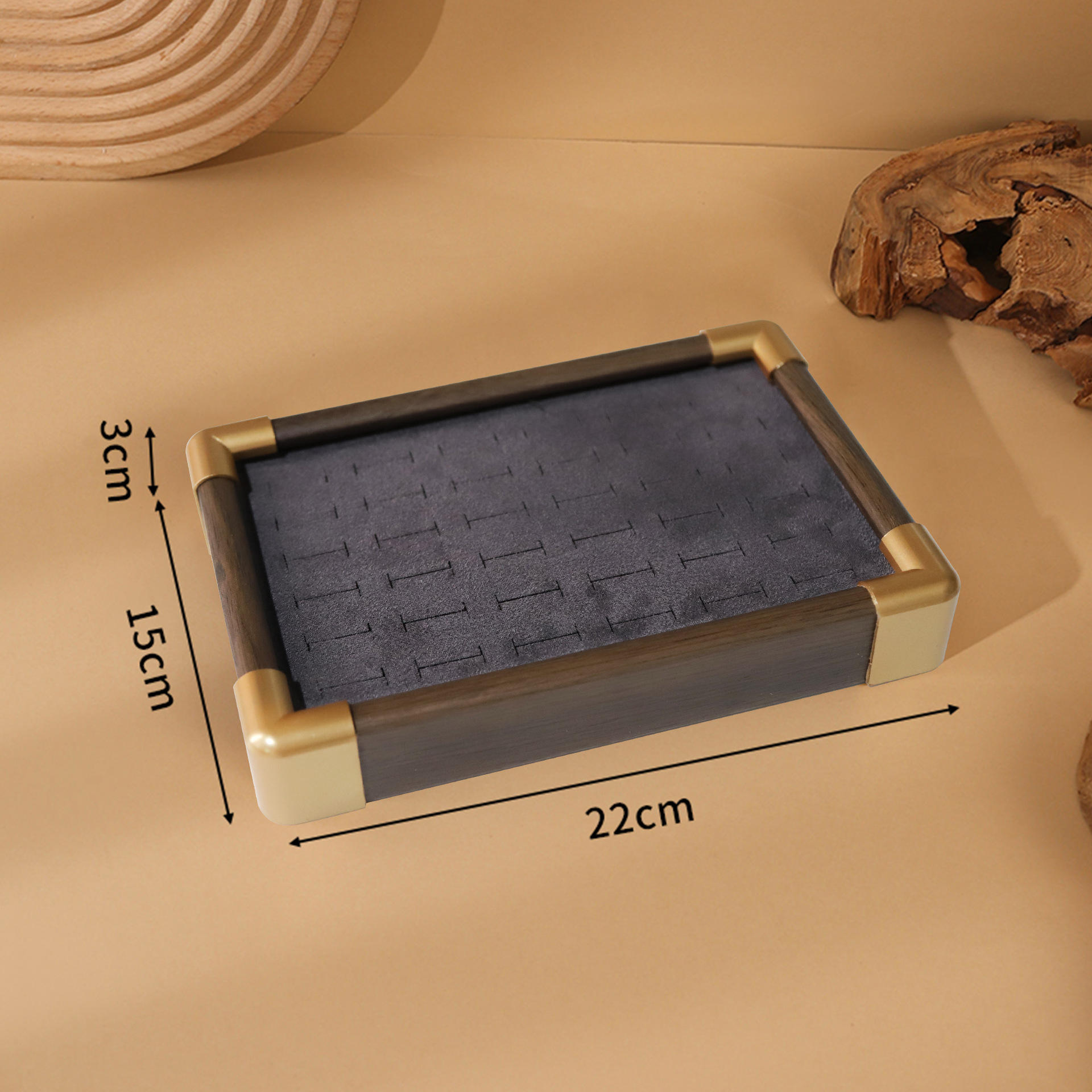 Small ring tray with gray lining