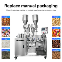 Appareil d'emballage de sachets préformés à double trémie avec pesage pour grains de café, graines de tournesol, bonbons durs, thé séché, granulés, pistaches et raisins