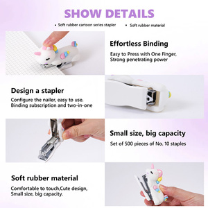 Lot de Agrafeuses Licorne Cartoon en Gros, Emballage Blister, Agrafeuse avec Agrafes pour Étudiants, Fournitures Promotionnelles pour Magasins de Cadeaux - Product Image 4