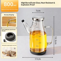 Botol Minyak Dapur Anti Tetes, Dispenser Minyak Food-Grade, Botol Bumbu Kaca Borosilikat Tinggi Anti Bocor untuk Kecap, Cuka, dan Minyak