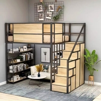 Modernes Cabrio-Doppel-Hochbett mit leerem Einzel bett und oberem Bett Kleider schrank für Schlafzimmer Hotel & Wohnzimmer