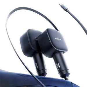 For anker 75W USB-C Car Charger Built-in Retractable Cable Dual Device <b>Charging</b> PD <b>Adapter</b> for phone A2738 - Product Image 1
