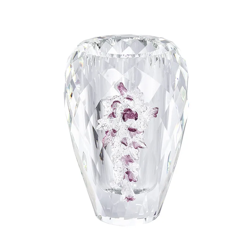 Handgemaakte Nordic Stijl Luxe Grote Crystal Glas Helder Bloemenvaas Voor Home Decor