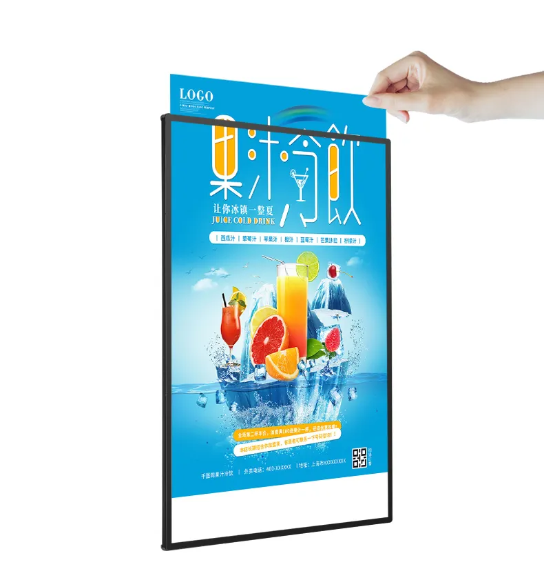 Slim LED-Anzeige Lichtbox Aluminiumlegierung Filmposter Werbung Lichtbox Snap-Menü Preisliste Anzeige niedriger Strom 12 V Hotels