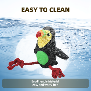 OEM ODM Birthday Gift Squeaky Chew Dog Cute Animal <strong>Parrot</strong> Soft Plush <strong>Toy</strong> Teething Cotton Plush Dog <strong>Toys</strong> Custom logo Color - Product Image 2