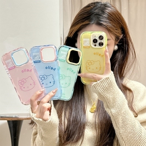 Coque de téléphone portable 3D Onde Mignonne Chat KT Colorée en TPU pour iPhone 17 Air 16 15 14 Pro Max, Étui Arrière Transparent à Motif de Personnage de Dessin Animé - Product Image 4