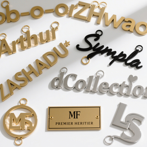 Custom Handbag Accessories Design Metal Label Logo Wallet Clothes Custom Metal Plate Logo Gold Brand Metal Letter Logo for Bag - Product Image 3