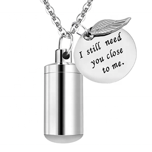 Thép không gỉ mạ màu vàng hồng <span class=keywords><strong>commem</strong></span> xương và tóc hình trụ urn cho người thân và vật nuôi 'vẫn còn mặt dây chuyền vòng cổ - Product Image 1