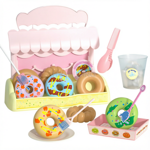 Ensemble de jeu de magasin de donuts à couleurs changeantes, table à thé d'imitation, jouet en plastique, nourriture de jeu de rôle pour enfants - Product Image 1