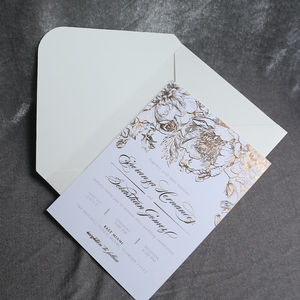 <span class=keywords><strong>Modèle</strong></span> d'<span class=keywords><strong>invitation</strong></span> de mariage en papier coton de style simple, rose doré floral, cartes d'<span class=keywords><strong>invitation</strong></span> de mariage pour fête de mariage - Product Image 3