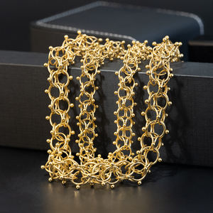 Bracciale a Catena Intrecciata Audace a Lanterna da 15mm Set di Gioielli Massicci da 19mm Collana da Uomo in Acciaio Inossidabile e Oro 18K di Nuova Moda per Donna - Product Image 2