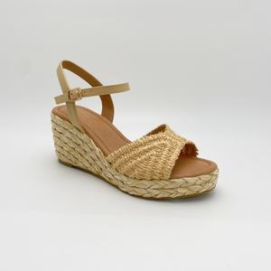 Scarpe moda donna tacchi alti da donna sandali con zeppa di lino Anti-scivoloso traspirante per abiti da sera primavera estate - Product Image 3