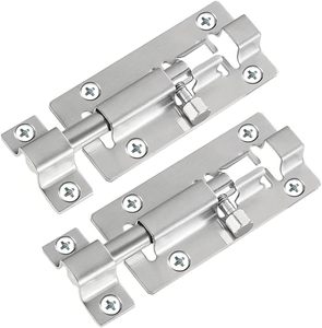 Lot de 2 loquets à barillet de 3 pouces, verrous coulissants en acier inoxydable épaissi pour porte, finition brossée - Product Image 1