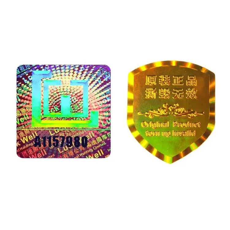 Etiqueta de vinilo personalizada para rascar, etiqueta de impresión de holograma, pegatina lenticular a prueba de Uvproof de Pvc holográfica de arcoíris para Pegatinas de promoción