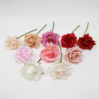 Bouquet de roses en soie à tige unique, branche courte, pour arrangements et décorations, avec toucher hydratant et aspect réaliste, pour la décoration de table de mariage