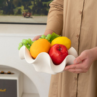 Corbeille à fruits en céramique, plateau de rangement, plateau pour collations/bonbons pour table basse de salon, résistant à la chaleur, style nordique minimaliste, mariage