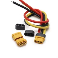 Kabel Konektor 3 Pin AMASS MR60 Kuningan Kontak ABS 14AWG Panjang Sesuai Pesanan untuk Drone Remote Control EV