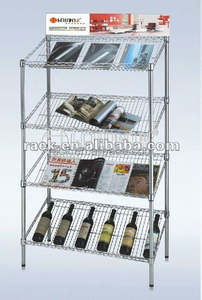 NSF inclinado alambre de metal libro soporte de exhibición con 5 estantes - Product Image 4