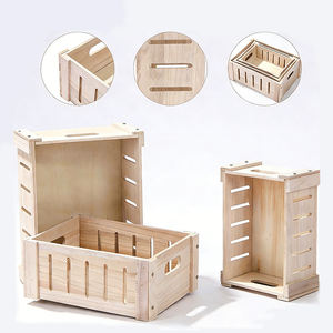 Caisses en bois rustiques décoratives avec poignées, grandes et petites, style ferme, pour décorations de mariage, d'anniversaire et de maison - Product Image 3