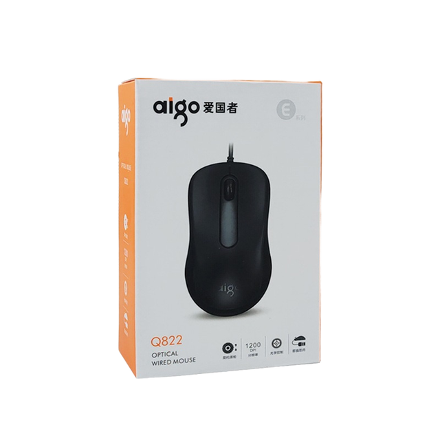 Q822 Used Gaming Wired USB 3-Button Ergonomic Optical Tracking 1200 DPI Computer Mouse Laptop/Desktop PC Office School Stock