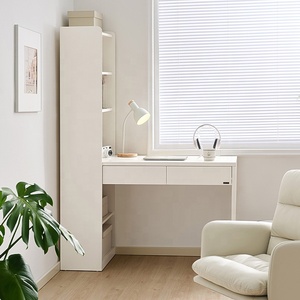 129538 Quanu Good Price Modern Simple Design Student Study <strong>Desk</strong> Modern Minimalist <strong>Desk</strong> with <strong>Bookself</strong> Study <strong>Desk</strong> with Chair - Product Image 2