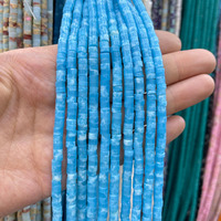 Perles intercalaires turquoise 2x4mm en forme de baril, perles en pierre synthétique pour la fabrication de bijoux, marque Tactful tendance